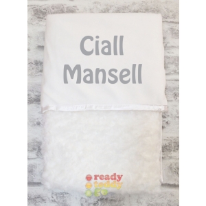 Personalised White Rose Baby Blanket Wrap Embroidered Any Name