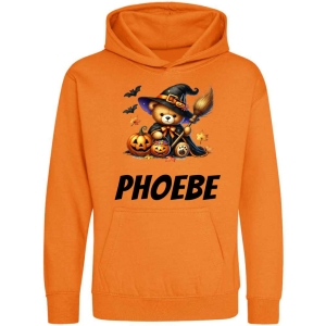 Halloween Witch Bear Any Name Childrens Hoodie