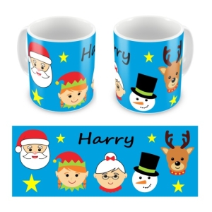 Personalised Kid's Children's 10oz Mugs / Cups - Santa's Buddies Christmas Any Name Design