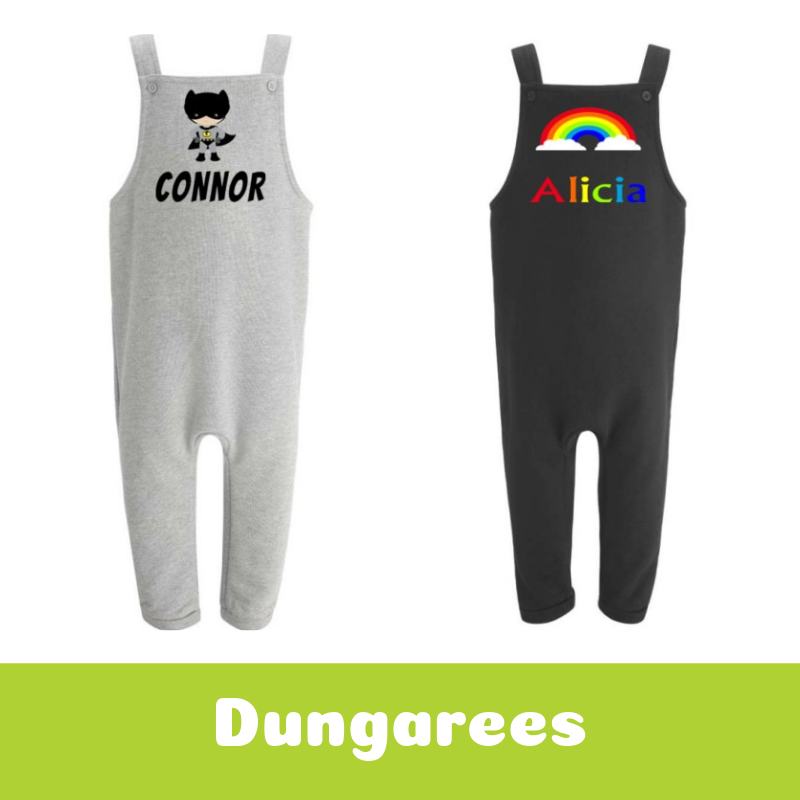 Personalised Printed Children's Dungarees Personalised Printed Children's Dungarees