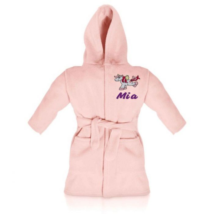 Personalised Children s Kids Unicorn Girl Hooded Bathrobe