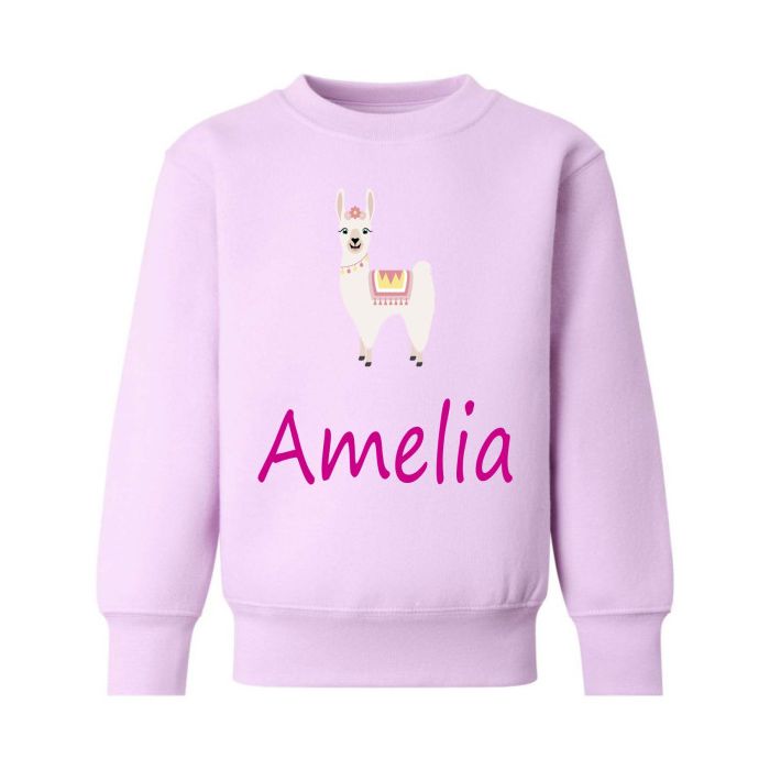 Personalised Llama Any Name Printed Kids Children s Sweatshirt Jumper 15.99