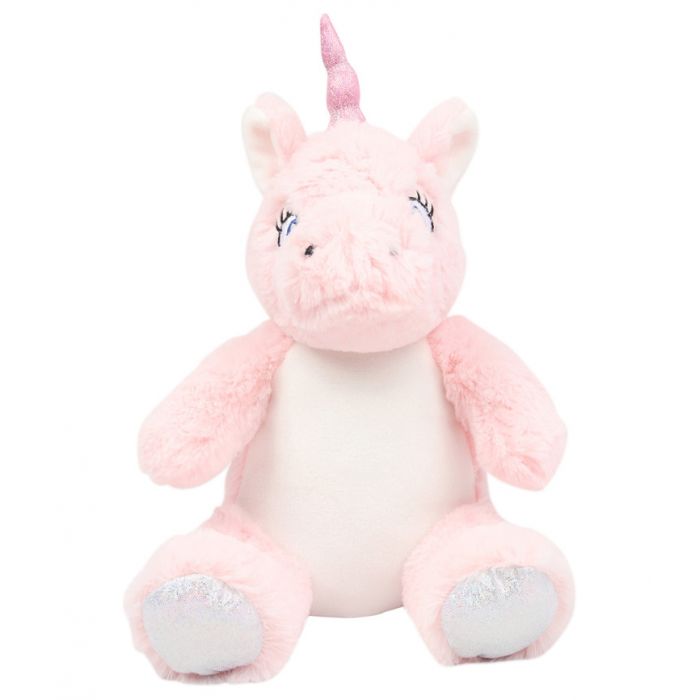 Personalised Small UNICORN Soft Toy Printed in FELT PLAIN or GLITTER Vinyl on the TUMMY