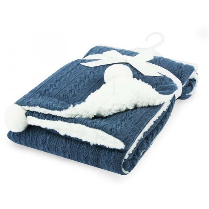 Blue and white baby top blanket