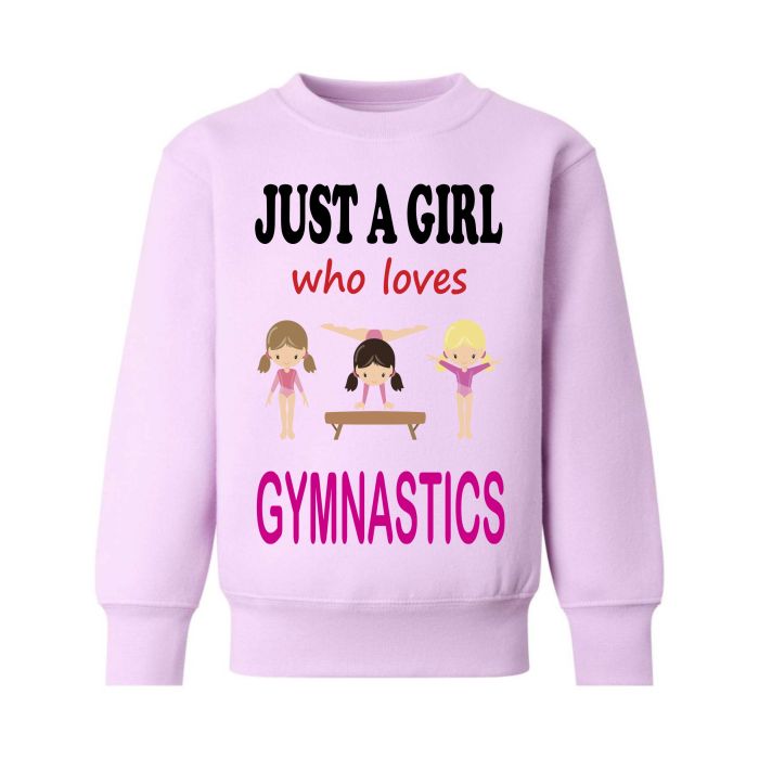 Personalised Just a Girl who loves GYMNASTICS Printed Kids Children s Sweatshirt Jumper 15.99