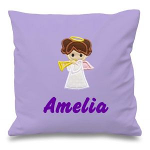 Angel Any Name Embroidered Cushion