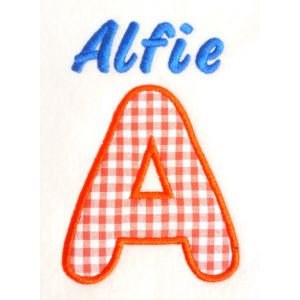 Applique Letter + Text (2 Lines) Design