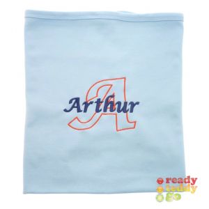 Letter Outline + Any Name Baby Cotton / Fleece Blanket