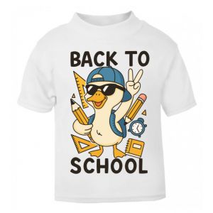 Back To School Boy Duck Any Name Childrens Printed T-Shirt