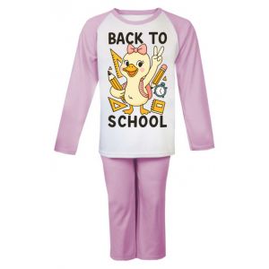 Back To School Girl Duck Any Name Childrens Pyjamas
