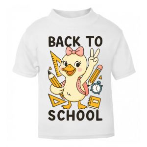 Back To School Girl Duck Any Name Childrens Printed T-Shirt