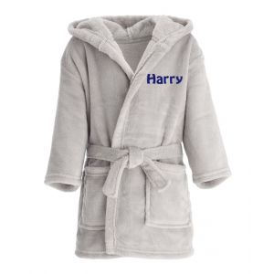 Grey Any Name Children's Bathrobe