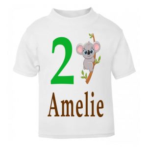 Koala Birthday Any Name & Number Childrens Printed T-Shirt