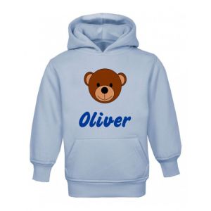 Teddy Bear Face Any Name Childrens Hoodie