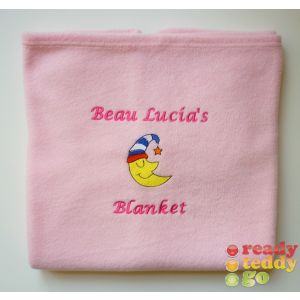 CHOOSE from x 37 Embroidered Designs + Text Baby Cotton / Fleece Blanket