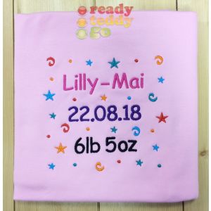 Any Name or Text (4 Lines) + Confetti Baby Cotton / Fleece Blanket