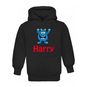 Blue Monster Any Name Childrens Hoodie