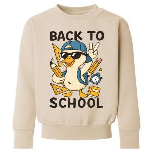 Back To School Boy Duck Any Name Childrens Sweatshirt / Jumper