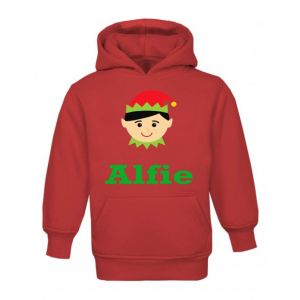 Christmas Boy Elf Any Name Childrens Hoodie