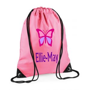Butterfly Any Name Drawstring Bag