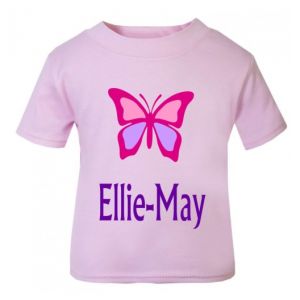 Butterfly Any Name Childrens Printed T-Shirt