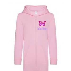 Butterfly Any Name Childrens Zip Up Onesie