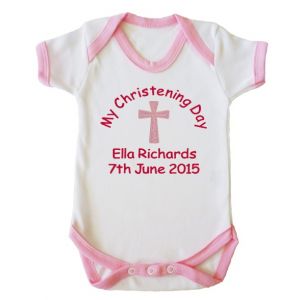 My Christening Day Name + Date Girl Baby Vest