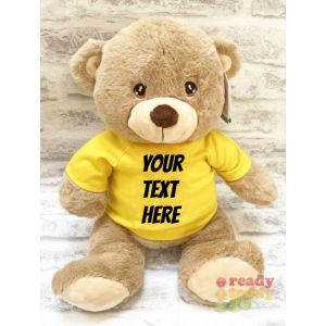 Large Conker Teddy Bear with Scarf - Glitter or Plain Vinyl T-Shirt