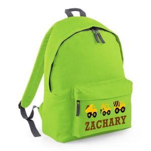Construction Vehicles Any Name Childs Rucksack