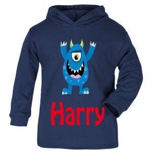 Blue Monster Any Name Childrens T-Shirt Hoodie