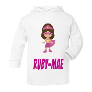 Superhero Girl Any Name Childrens T-Shirt Hoodie