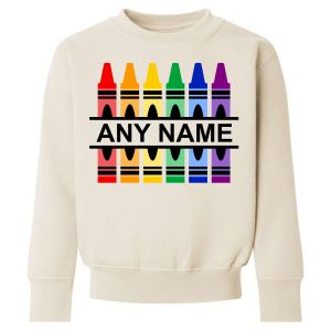 Coloured Crayons Any Name Childrens Sweatshirt / Jumper