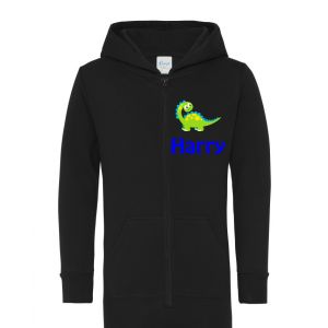 Cute Dinosaur Any Name Childrens Zip Up Onesie