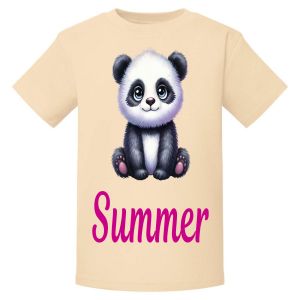 Panda Any Name Childrens Printed T-Shirt