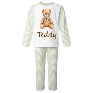 Cute Teddy Bear Any Name Childrens Pyjamas