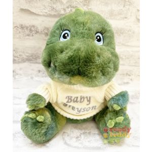 Keel Toys Eco Dinosaur Teddy Bear with Knitted Jumper