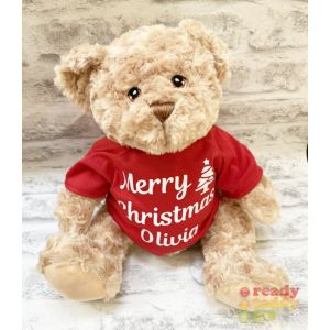 Large Merry Christmas Dougie Teddy Bear - Glitter or Plain Vinyl T-Shirt