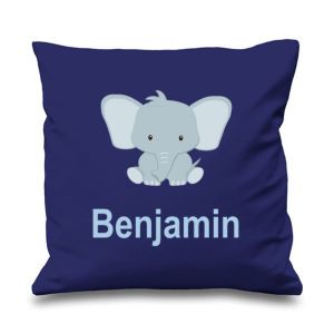 Elephant Any Name Printed Cushion