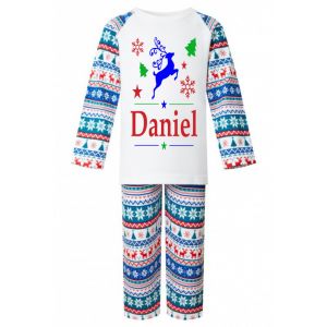 Fairisle Scene Inspired Christmas Any Name Childrens Pyjamas