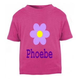 Flower Any Name Childrens Printed T-Shirt