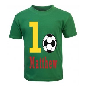 Football Birthday Any Name & Number Childrens Printed T-Shirt