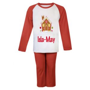 Christmas Gingerbread House Any Name Childrens Pyjamas