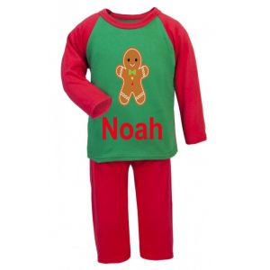 Christmas Gingerbread Man Any Name Childrens Pyjamas