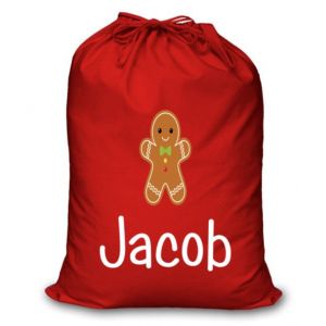 Gingerbread Man Any Name Printed Christmas Sack