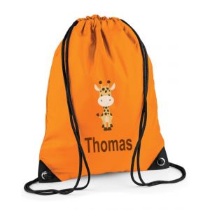 Giraffe Any Name Drawstring Bag