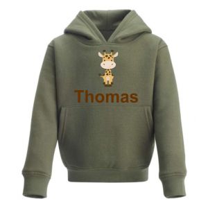 Giraffe Any Name Childrens Hoodie