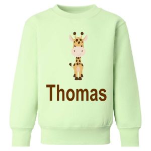 Giraffe Any Name Childrens Sweatshirt / Jumper