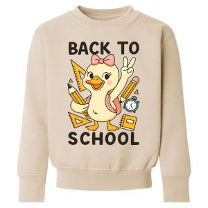 Back To School Girl Duck Any Name Childrens Sweatshirt / Jumper