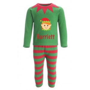 Christmas Girl Elf Any Name Childrens Pyjamas