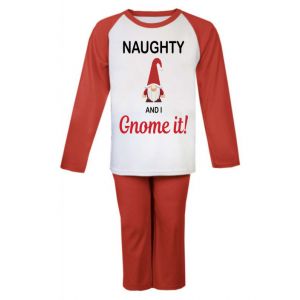 Naughty and I Gnome It! Christmas Any Name Childrens Pyjamas